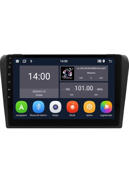 Mazda 3 (2004-2009) Android 14 Multimedya - 4 GB Ram - 64 GB Hafıza - Carplay CRV-4590XD