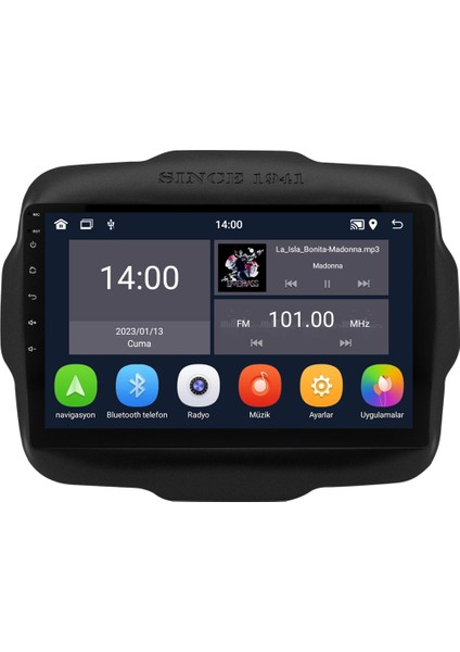 Jeep Renegade (2014-2018) Android 14 Multimedya - 4 GB Ram - 64 GB Hafıza - Carplay CRV-4301XD