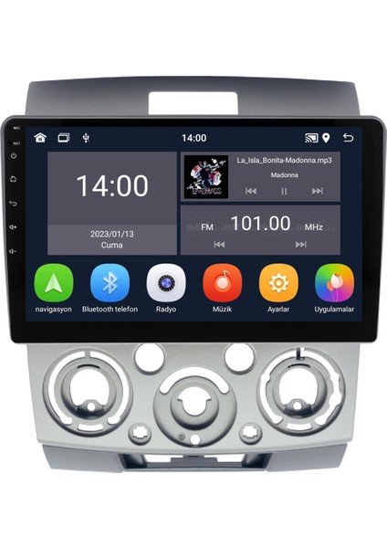Ford Ranger (2009-2011) Android 14 Multimedya - 4 GB Ram - 64 GB Hafıza - Carplay CRV-4128XD