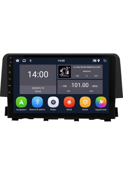 Honda Civic Fc5 (2016-2021) Android 14 Multimedya - 4 GB Ram - 64 GB Hafıza - Carplay CRV-4146XD