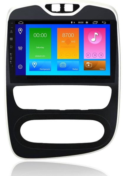 Clio 4 Android 10 Carplay Özellikli Navigasyon Multimedya Ekran 2gb RAM+16GB HDD NAV-7705