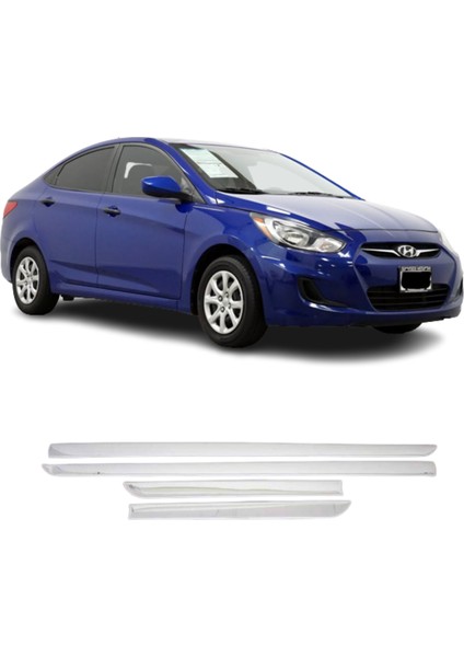 Hyundai Accent Blue Krom Yan Kapı Çıtası 2011 ve Üzeri Paslanmaz Çelik