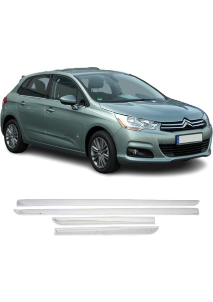 Citroen C4 HB Krom Yan Kapı Çıtası 2010-2020 Paslanmaz Çelik Çelik