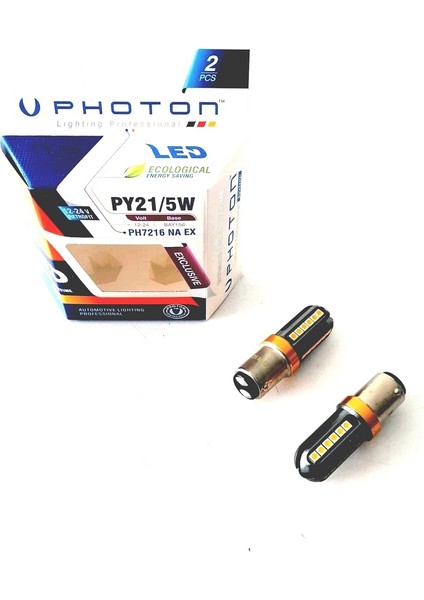 P21/5W Çift Duy Turuncu LED Oto Ampul Photon PH7216NAEX