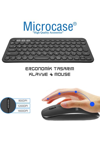 Microsoft Surface Pro 6 Bluetooth Klavye + Mouse + Tablet Standı - AL8106