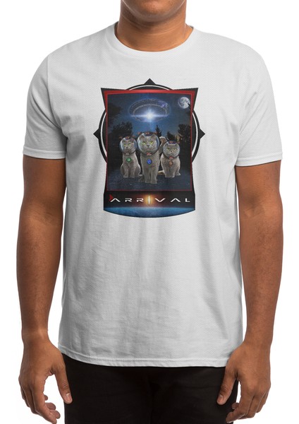 Arrival - Cats Send By Aliens With Mothership Ufo Beyaz Spor Tişört