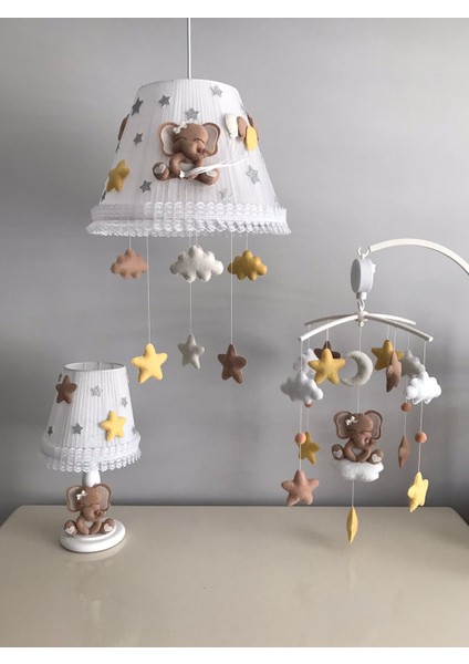 Bebek Çocuk Odası Avize Fil Set
