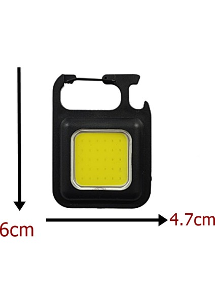 Om-21 6W Süper Parlak Cob LED Anahtarlıklı Şarjlı Projektör Mini Taşınabilir Acil Durum Lambası Işıldak