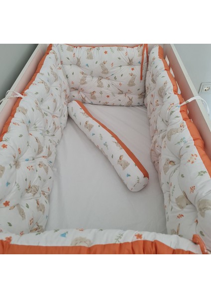 Babynest Dünyası 60X120 Çift Yönlü Beşik Kenar Koruma 45CM Yükseklik (Yılan Yastık Hediyeli)