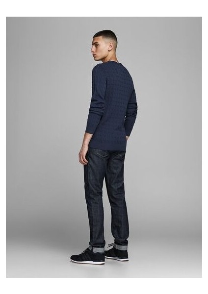 Jprrichard Knit Crew 12155363 Erkek Kazak Lacivert