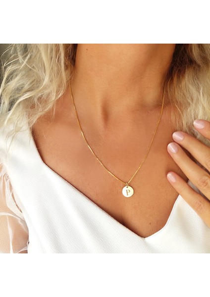 925 Ayar Gümüş Harfli Plaka Venezia Zincir Kolye