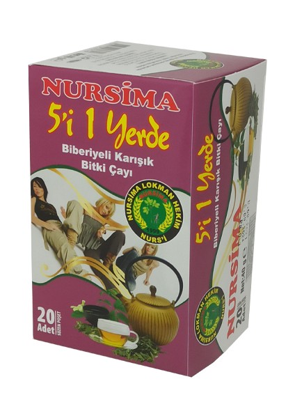 Findit Nursima 5'i 1 Yerde Biberiyeli Karışık Bitki Çayı 20 Süzen Poşet