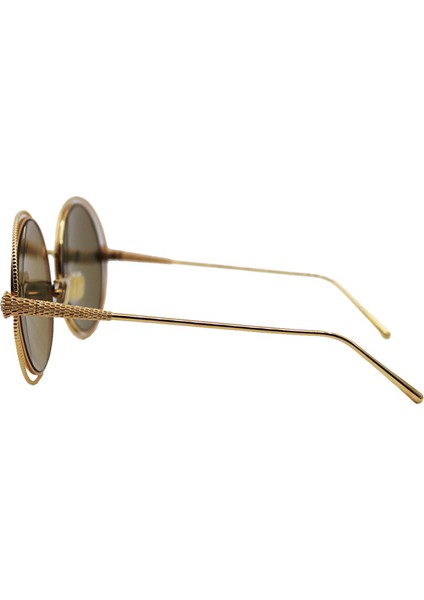 0029S 002 57 Kadın Gold Yuvarlak Çerçeve Güneş Gözlüğü modelleri