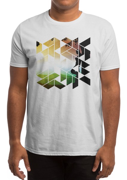 Geometric Art Work - Human And Nature Beyaz Spor Tişört