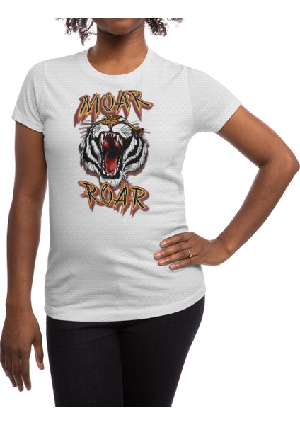 Moar Roar Beyaz Spor Tişört