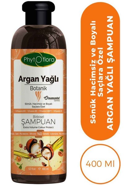 Findit Phytoflora Tuzsuz Hassas Sönük Hacimsiz ve Boyalı Saçlara Özel Argan Yağlı Bitkisel Şampuan 400 ml