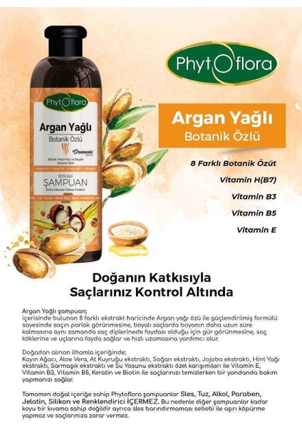 Findit Phytoflora Tuzsuz Hassas Sönük Hacimsiz ve Boyalı Saçlara Özel Argan Yağlı Bitkisel Şampuan 400 ml