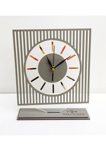 Long Line Mirrored Desk Clock ( Masa Saati 20X24 ) Sessiz Mekanizma