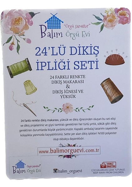 Mini Makaralar Dikiş Iplik Seti 2 Adet (24 Renkli + Iğne + Dikiş Yüksük) fırsatları