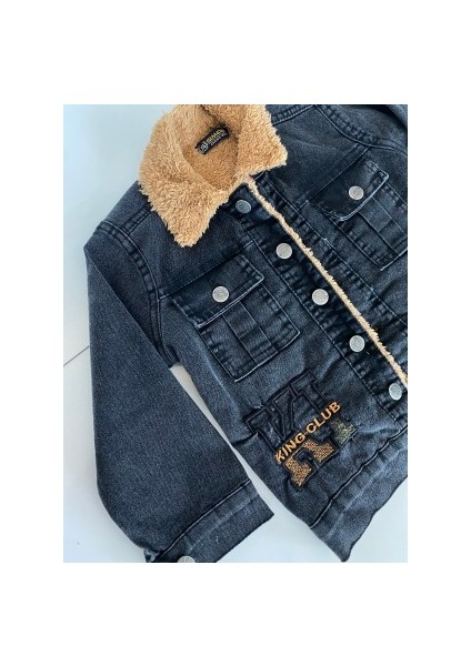 Erkek Çocuk Içi Peluş Jean Ceket