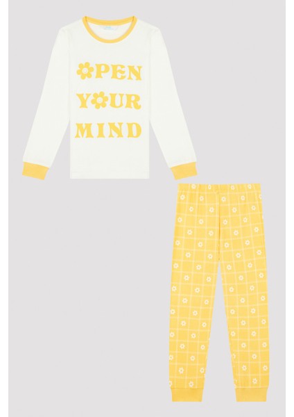 Çok Renkli Kız Çocuk Diasy Termal Pijama Takımı