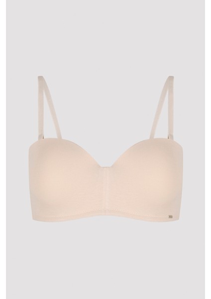 Ekru Toparlayıcı Straplez Sütyen