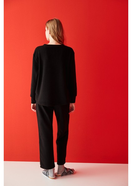 Açık Gri Melanj Your Best Year Termal Pijama Takımı