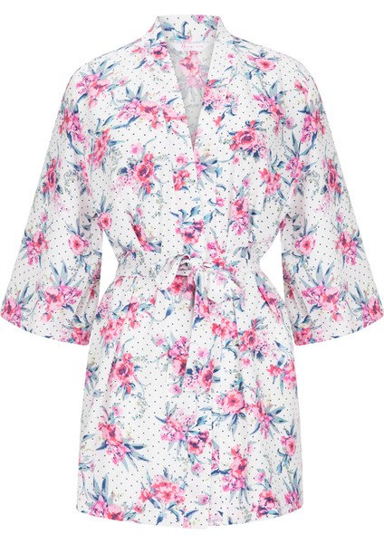 Kırık Beyaz Çiçek Desenli Sabahlık modelleri