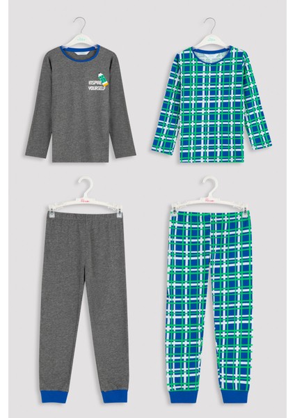 Çok Renkli Boys Pencil 2li Pijama Takımı