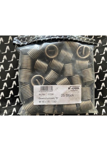 M18X2.5-1.5D Helicoil Yay V-Coıl 25 Adet