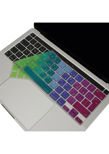 Macbook Pro Klavye Kılıfı 13 inç M1-M2 UK(EU) Arapça Baskı A2338 A2289 A2251 A2141 Uyumlu Dazzle