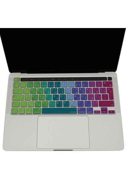 Macbook Pro Klavye Kılıfı 13 inç M1-M2 UK(EU) Arapça Baskı A2338 A2289 A2251 A2141 Uyumlu Dazzle