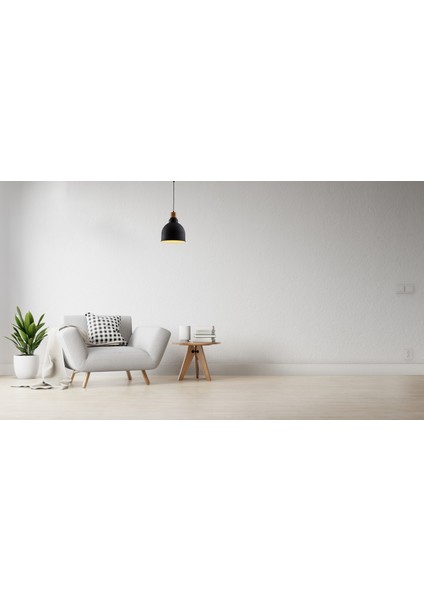 Avonnı AV-4100-A2-BSY-30 Siyah Boyalı Modern Avize E27 Metal Ahşap 30CM