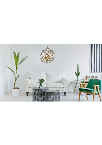 Avonnı AV-4183-6E Eskitme Kaplama Modern Avize E14 Metal 50CM