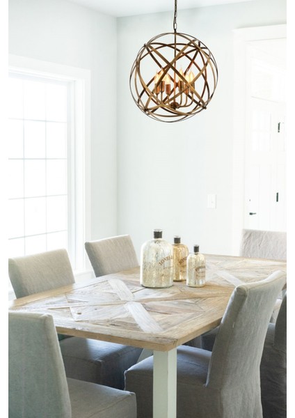 Avonnı AV-4183-6E Eskitme Kaplama Modern Avize E14 Metal 50CM