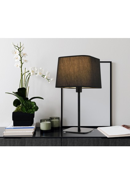 Avonnı HML-9071-1BS Siyah Boyalı Masa Lambası E27 Metal Kumaş 27X27CM