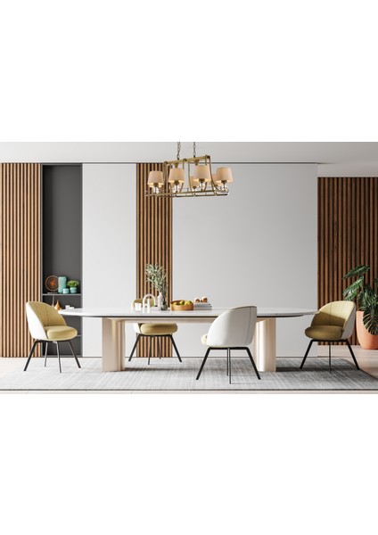 Avonnı AV-1597-8ES-YM Eskitme Kaplama Modern Avize E27 Metal Cam Kumaş 92X55CM modelleri