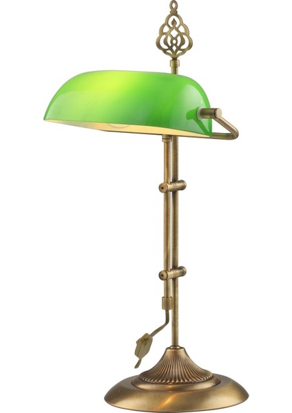 Avonnı ML-9063-GREEN Eskitme Kaplama Masa Lambası E27 Metal Cam 30X20CM