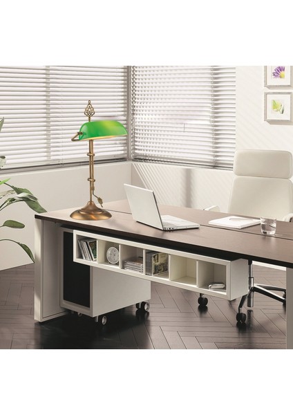 Avonnı ML-9063-GREEN Eskitme Kaplama Masa Lambası E27 Metal Cam 30X20CM
