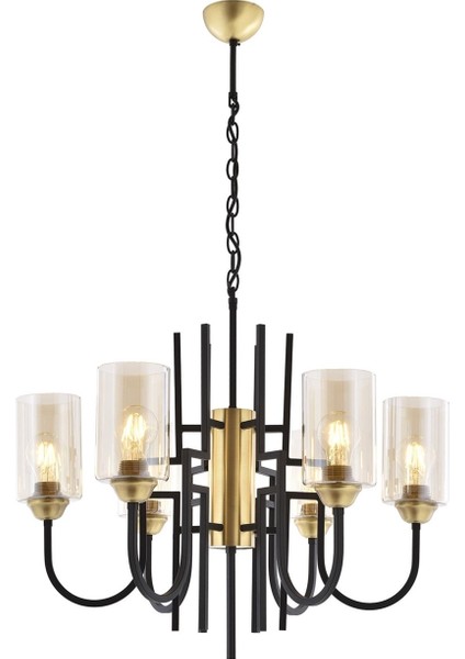 Avonnı AV-4163-6E Eskitme Kaplama Modern Avize E27 Metal Cam 62CM