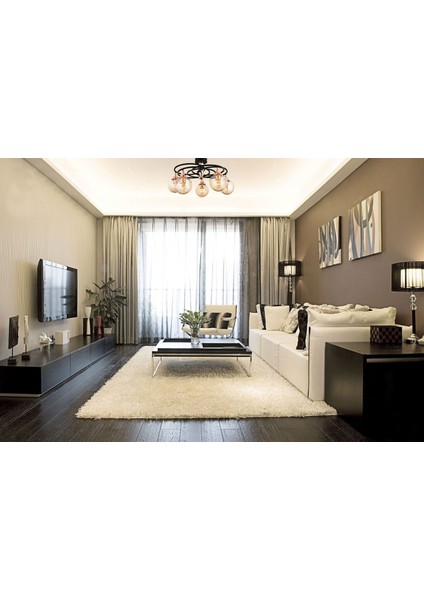 Avonnı AR-1661-5BSY Siyah Boyalı Modern Avize E27 Metal Cam 60CM fiyatları