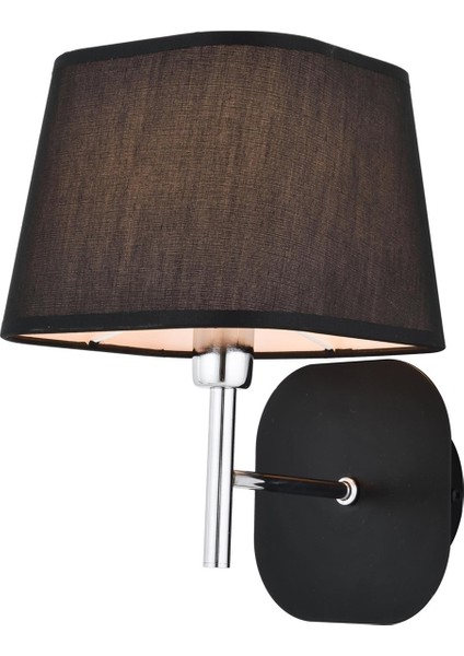 Avonnı HAP-9071-1BS Siyah Boyalı Aplik E14 Metal Kumaş 18X22CM