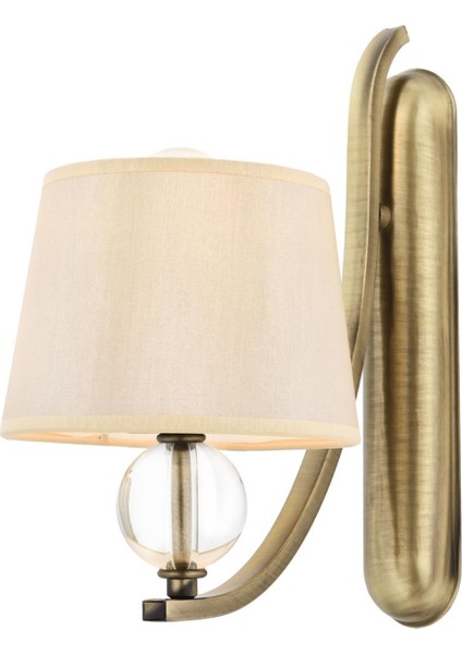 Avonnı AP-1597-1ES Eskitme Kaplama Aplik E27 Metal Kumaş Cam 15X25CM