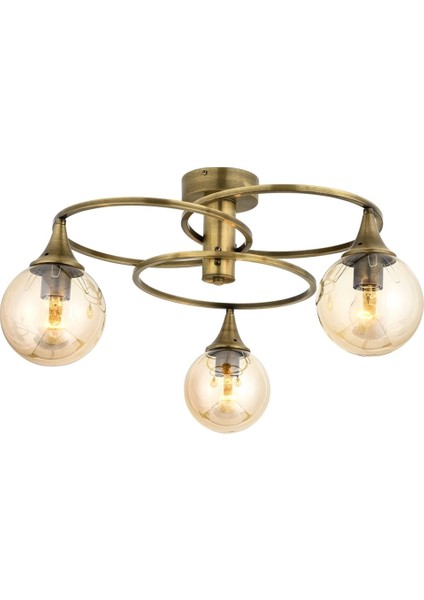 Avonnı AR-1661-3E Eskitme Kaplama Modern Avize E27 Metal Cam 60CM