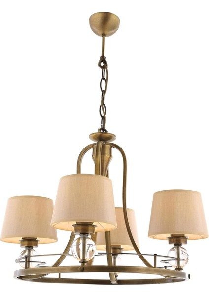 Avonnı AV-1597-4ES Eskitme Kaplama Modern Avize E27 Metal Cam Kumaş 52CM