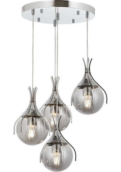 Avonnı AV-60161-4KT Krom Kaplama Modern Avize E27 Metal Cam 40CM