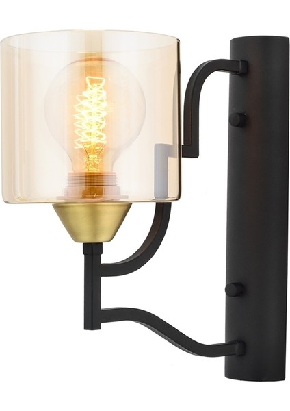Avonnı AP-4162-1E Eskitme Kaplama Aplik E27 Metal Cam 14X18CM