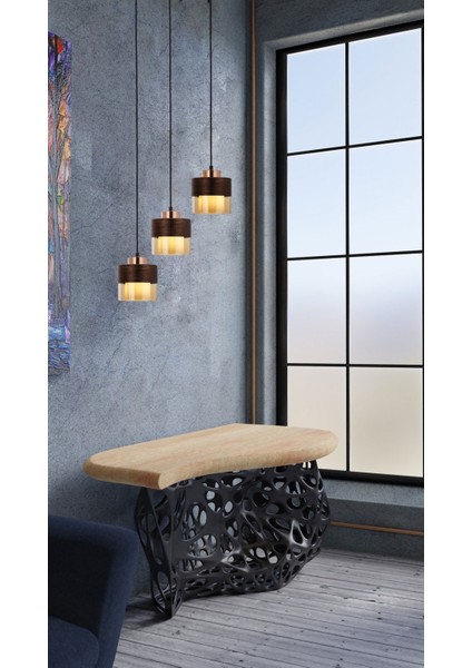 Avonnı AV-60193-3Y-CPR Bakır Patina Boyalı Modern Avize E27 Metal Cam 70X15CM fiyatları