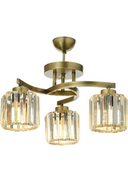 Avonnı AV-65229-3E Eskitme Kaplama Modern Avize E27 Metal Kristal 58CM
