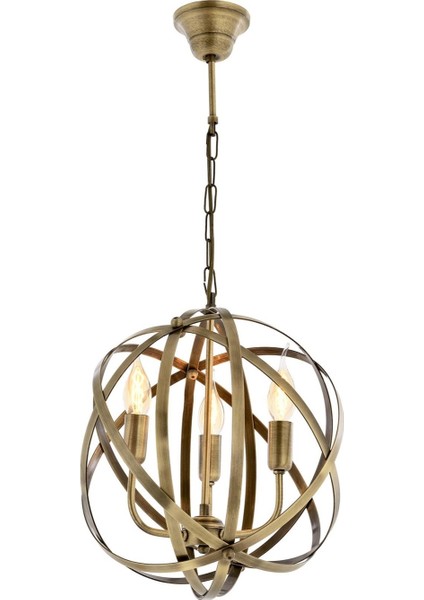 Avonnı AV-4183-3E Eskitme Kaplama Modern Avize E14 Metal 36CM